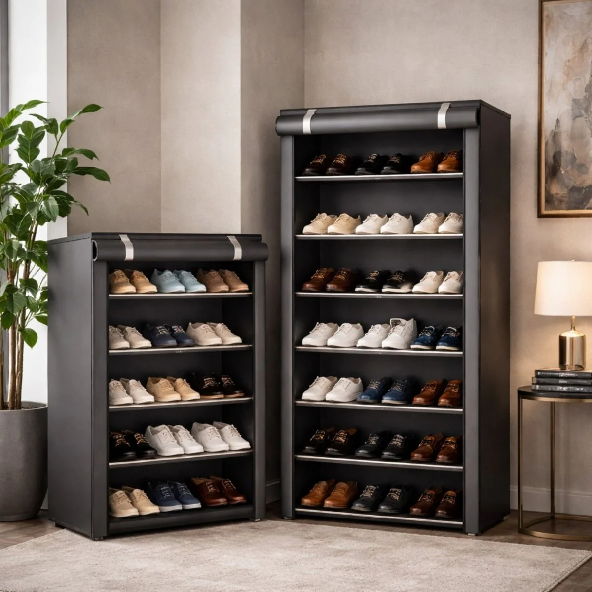 Enclave Aera Concealed Shoe Sanctuary | 10-Tier Freestanding Fabric Cabinet - Image 6