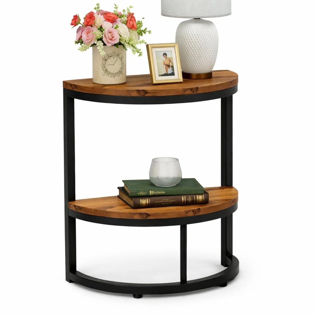 Luna Console | Industrial Half-Moon Accent Table - Image 7