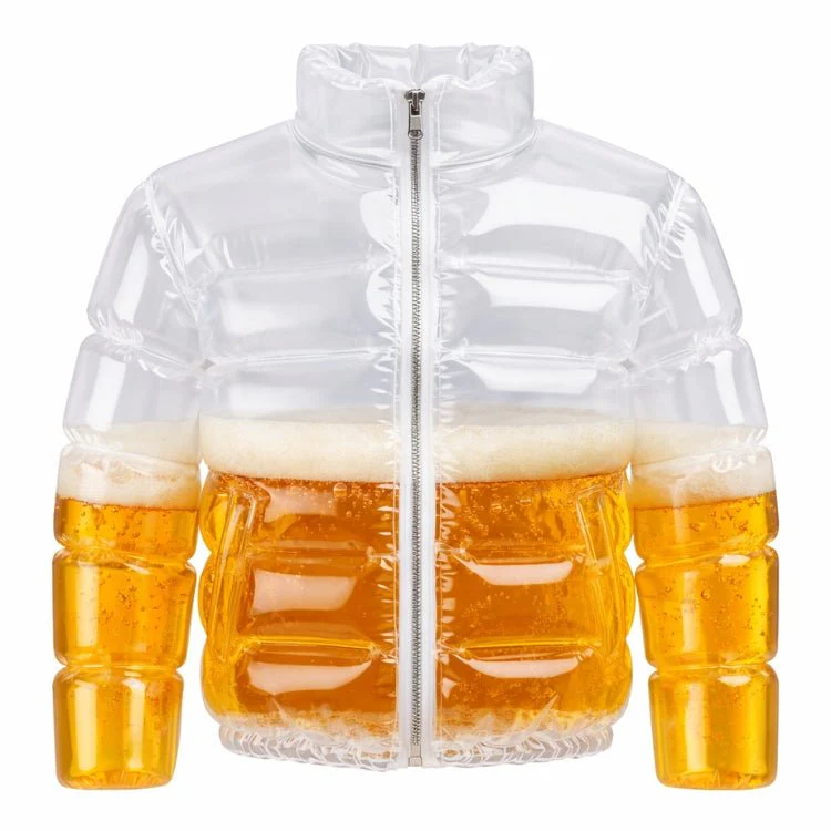 Inflatable Beer Puffer Jacket Costume for Men - Funny Bachelor Party Gift; Festival Outfit, Unique Gag Gift for Beer Lovers, Oktoberfest Party Wear - Image 5