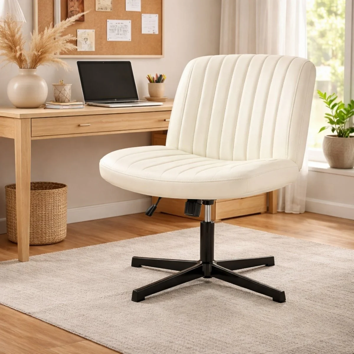 Kova Cross-Legged Chair | Wide-Seat Swivel Sanctuary