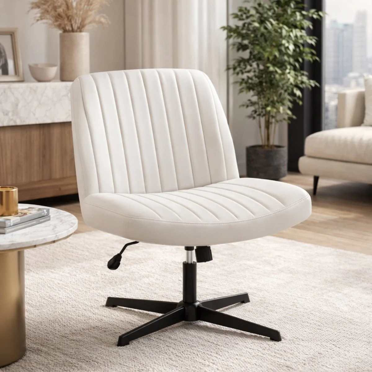 Kova Cross-Legged Chair | Wide-Seat Swivel Sanctuary - Image 10