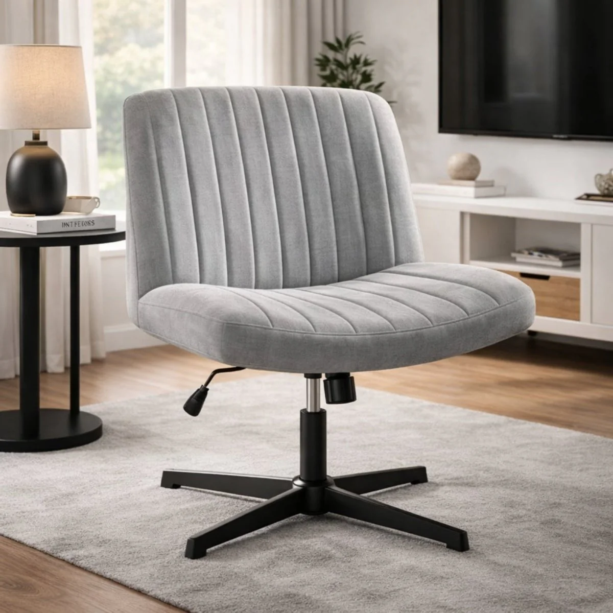 Kova Cross-Legged Chair | Wide-Seat Swivel Sanctuary - Image 2