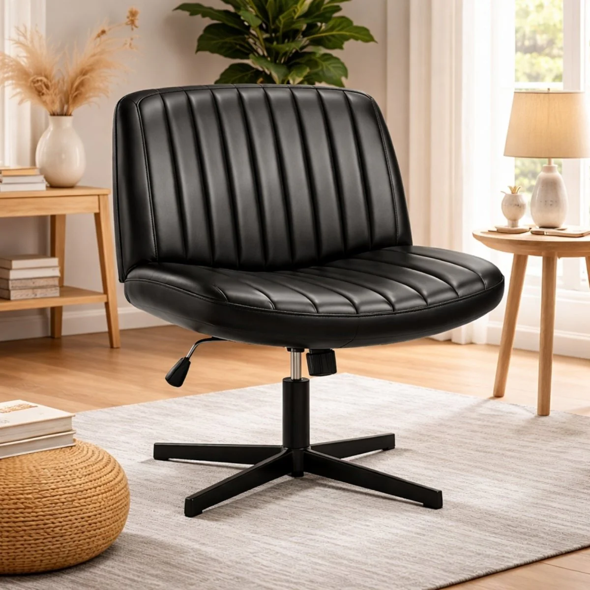 Kova Cross-Legged Chair | Wide-Seat Swivel Sanctuary - Image 4