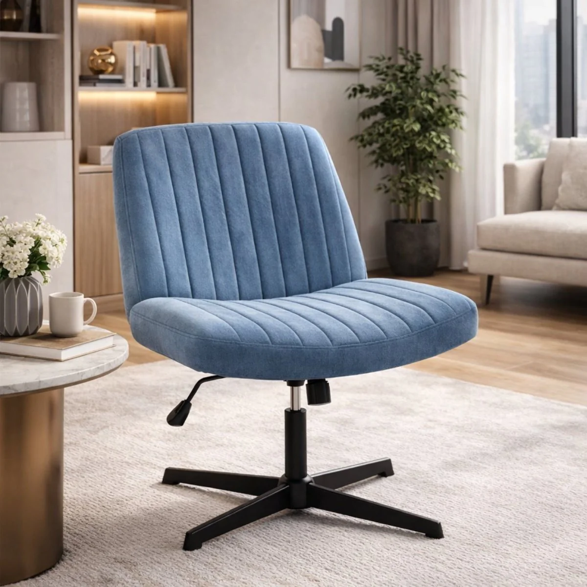 Kova Cross-Legged Chair | Wide-Seat Swivel Sanctuary - Image 7