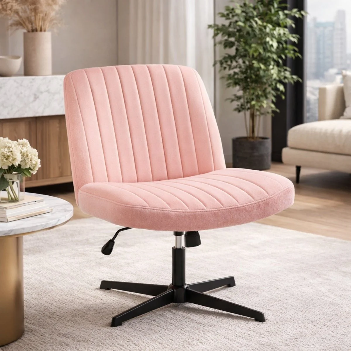 Kova Cross-Legged Chair | Wide-Seat Swivel Sanctuary - Image 9