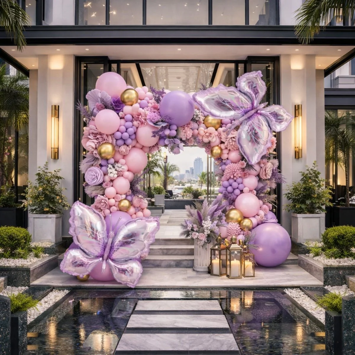 Purple Butterfly Balloon Arch Kit - 172pc Lavender Pink Gold Garland for Girls Birthday, Baby Shower, Wedding Decorations - Professional DIY Party Backdrop Set with Giant Foil Butterflies - Image 7