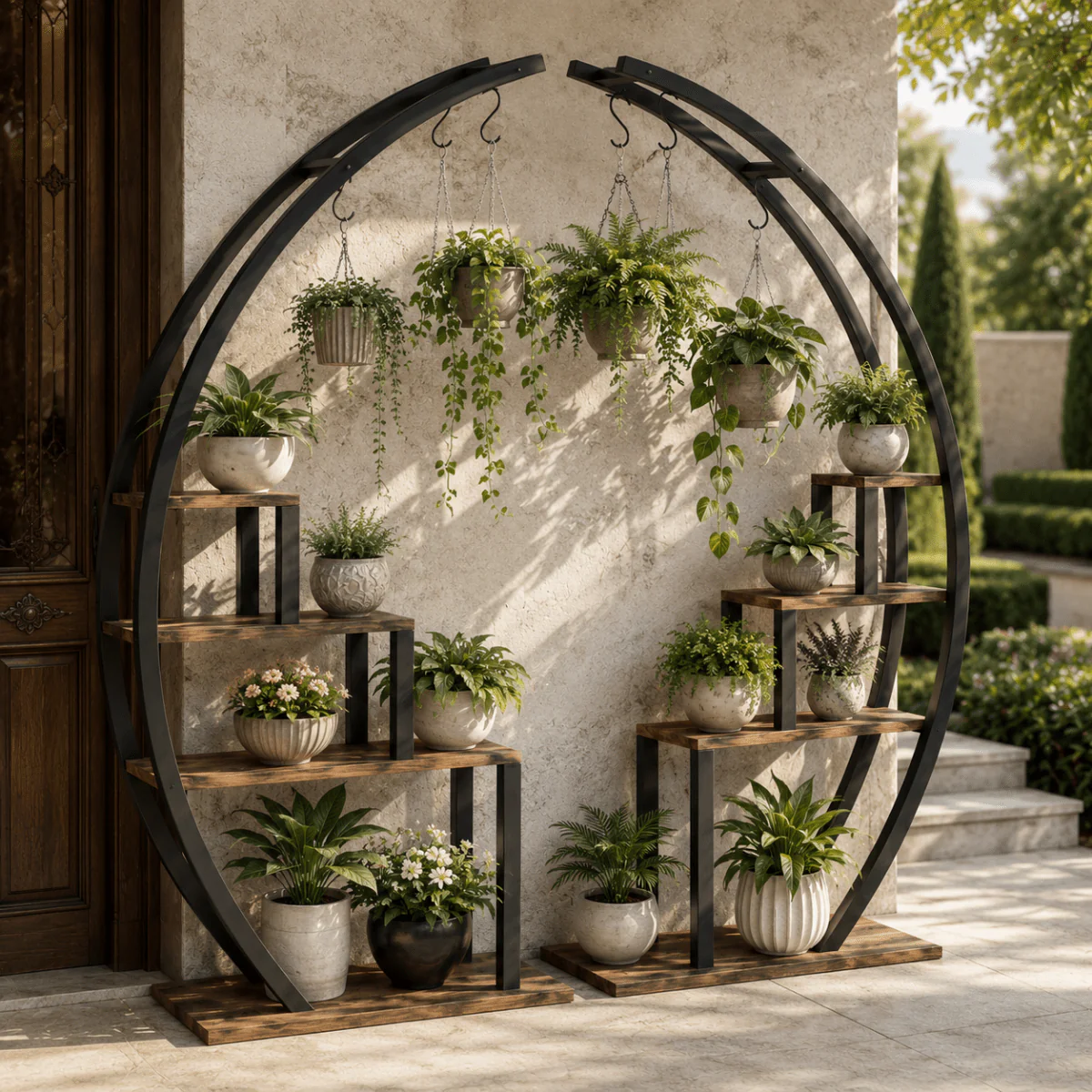 Luna Arch Botanical Gallery | 5-Tier Half-Moon Plant Stand - Image 3