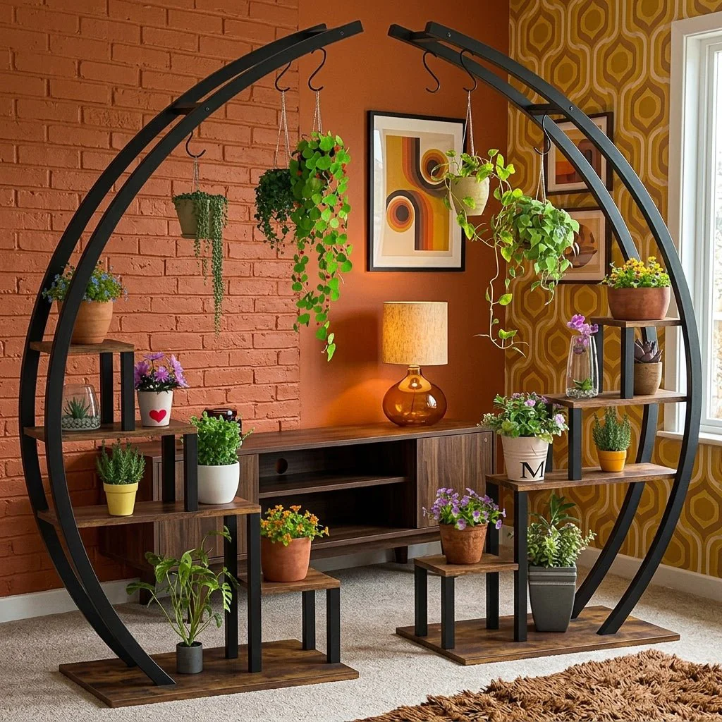 Luna Arch Botanical Gallery | 5-Tier Half-Moon Plant Stand - Image 4
