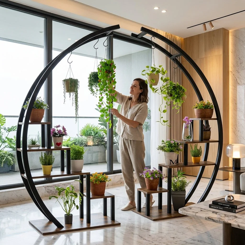 Luna Arch Botanical Gallery | 5-Tier Half-Moon Plant Stand - Image 5