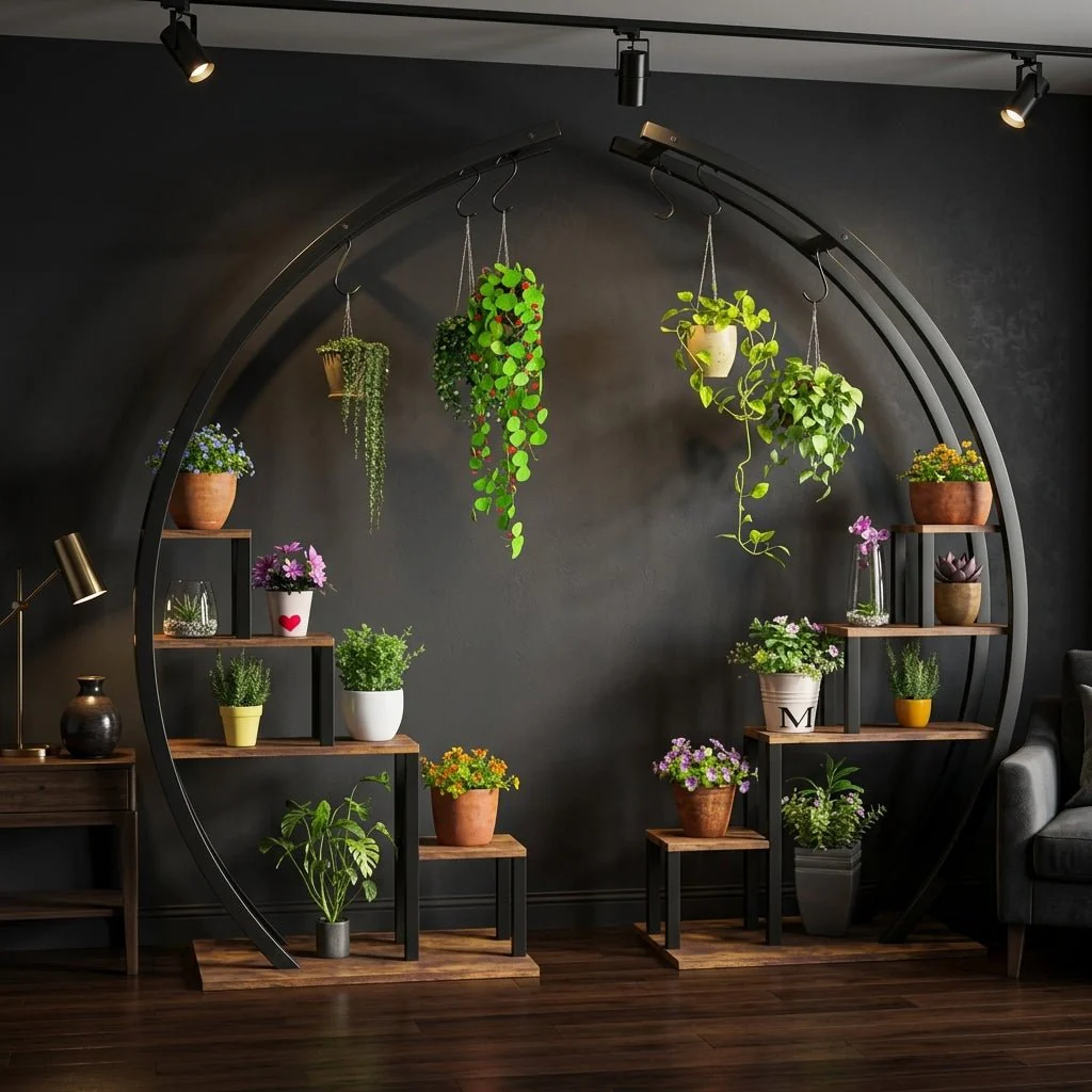 Luna Arch Botanical Gallery | 5-Tier Half-Moon Plant Stand - Image 7