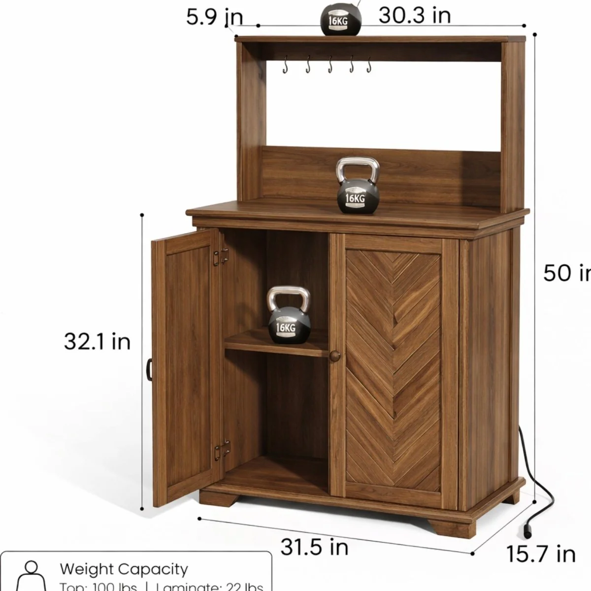 Siena Morning Station | Herringbone Power-Equipped Coffee Bar - Image 5