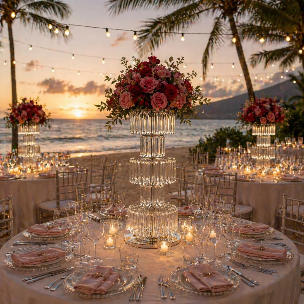 Versailles Grand Stand | Tall Tiered Crystal Floral Centerpiece - Image 4