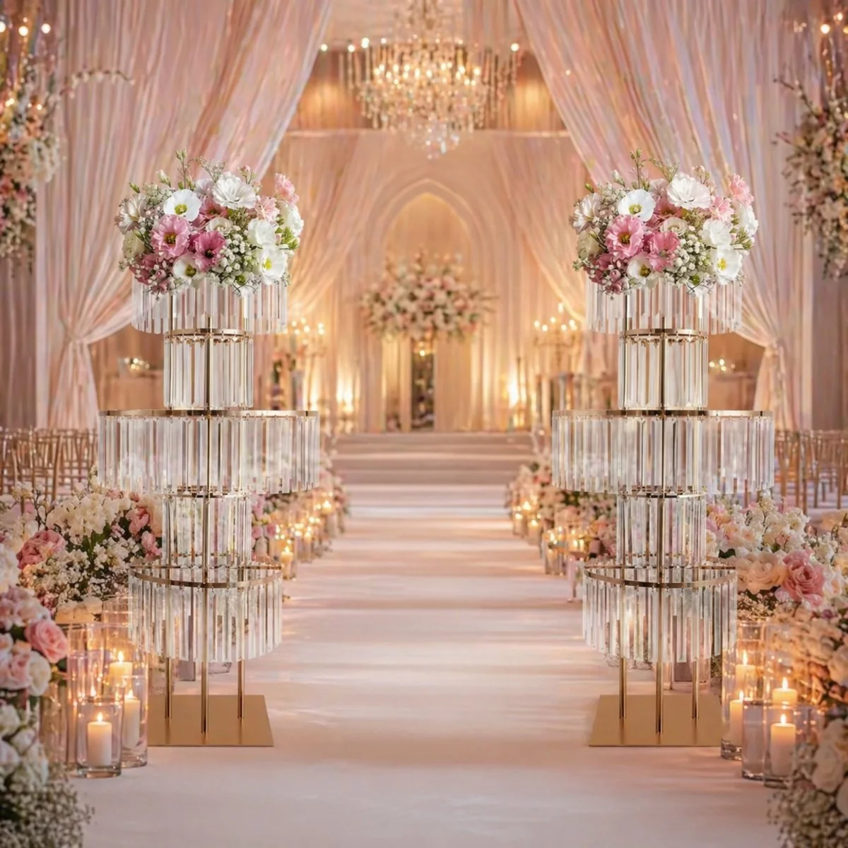 Versailles Grand Stand | Tall Tiered Crystal Floral Centerpiece - Image 5
